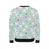 Cute snowman snowflake pattern Men's Crew Neck Sweatshirt