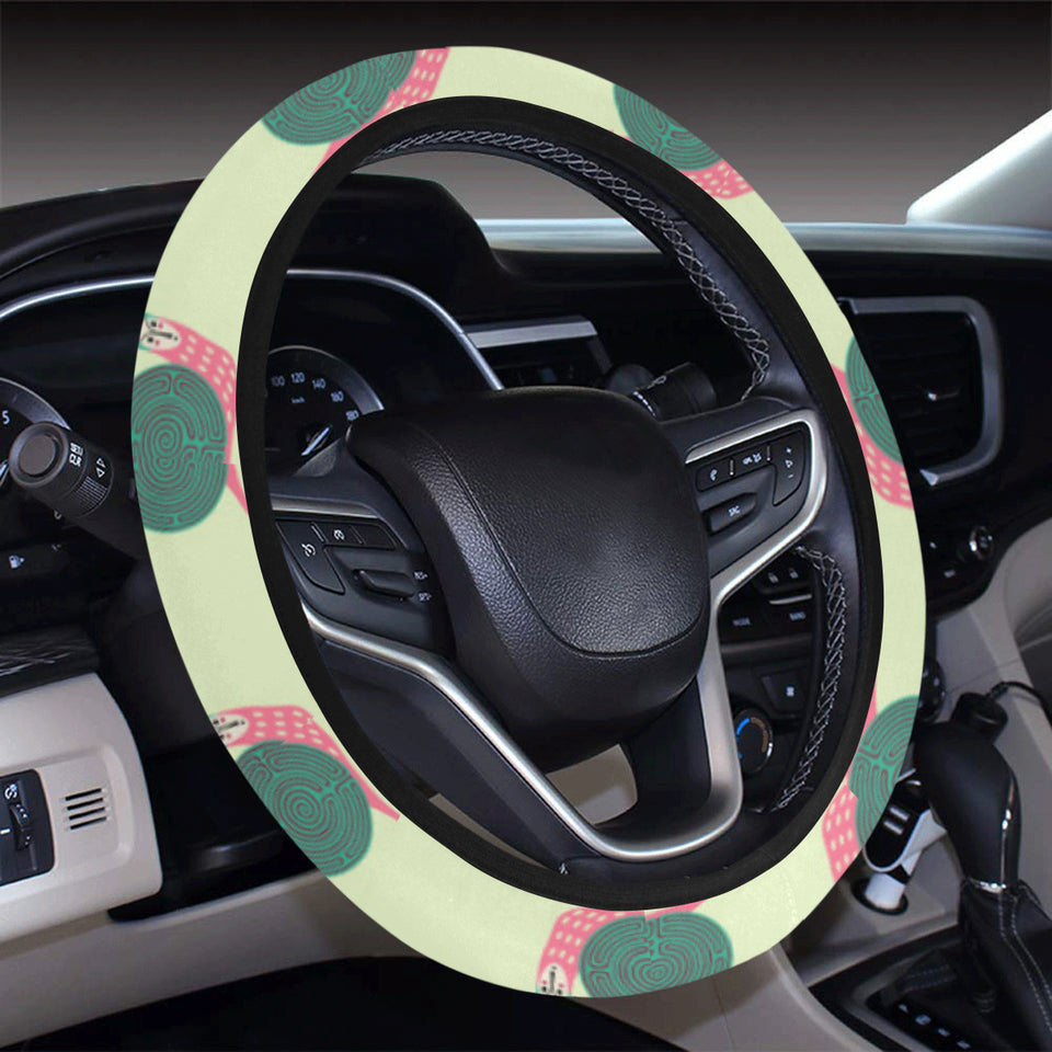 Snail Pattern Print Design 04 Car Steering Wheel Cover