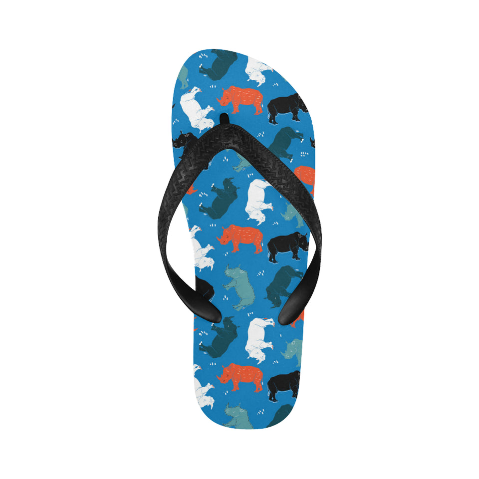 Colorful rhino pattern Unisex Flip Flops
