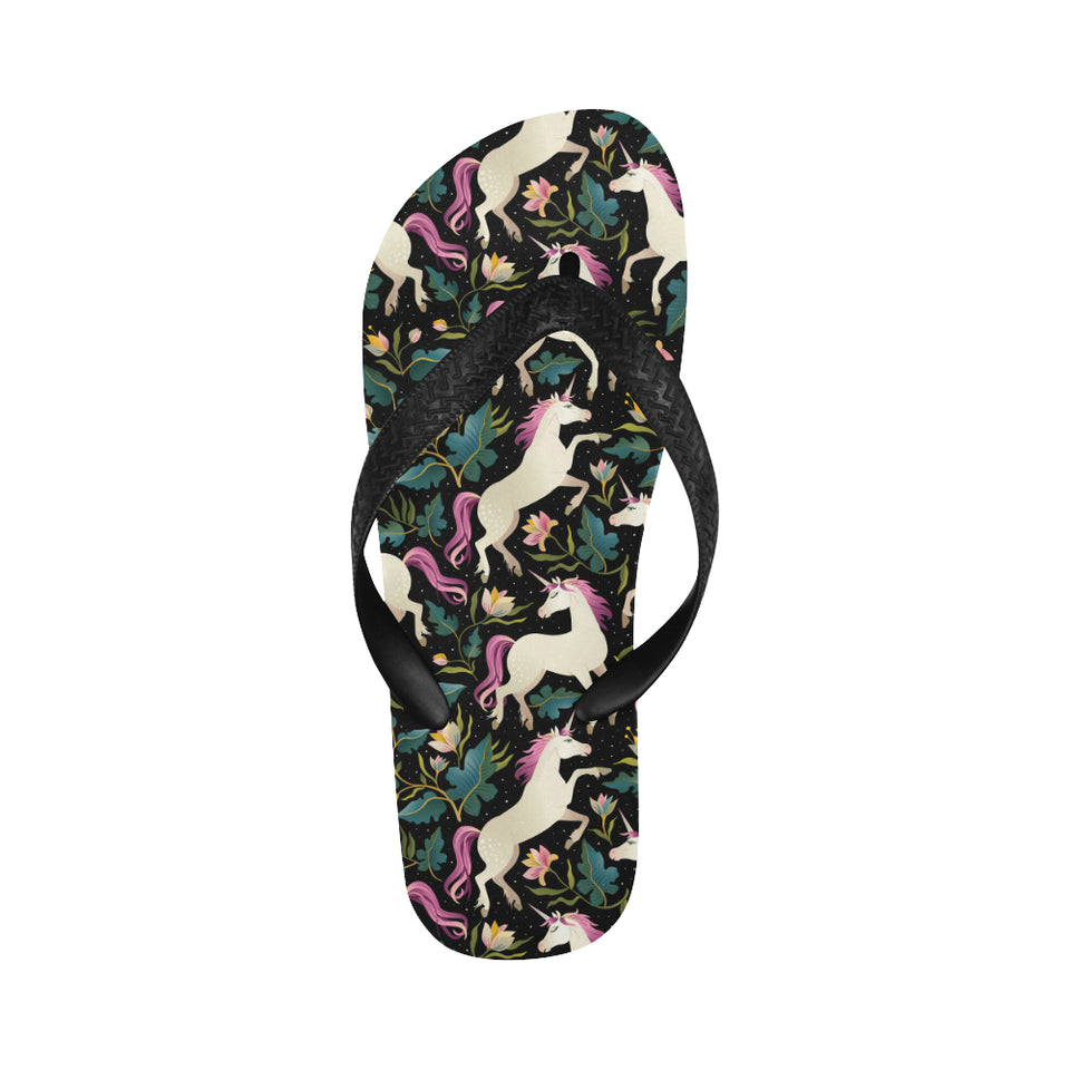Unicorns forest background Unisex Flip Flops