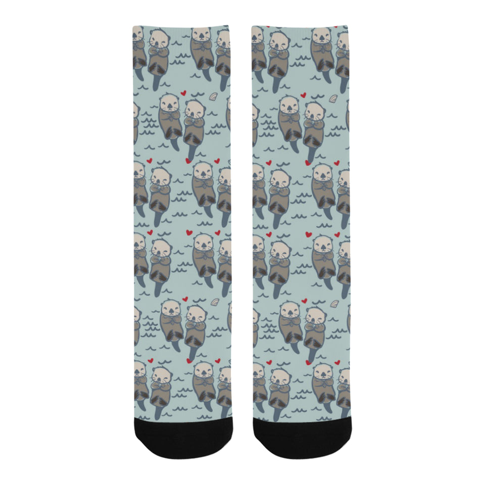 Lovely Sea Otter Pattern Crew Socks