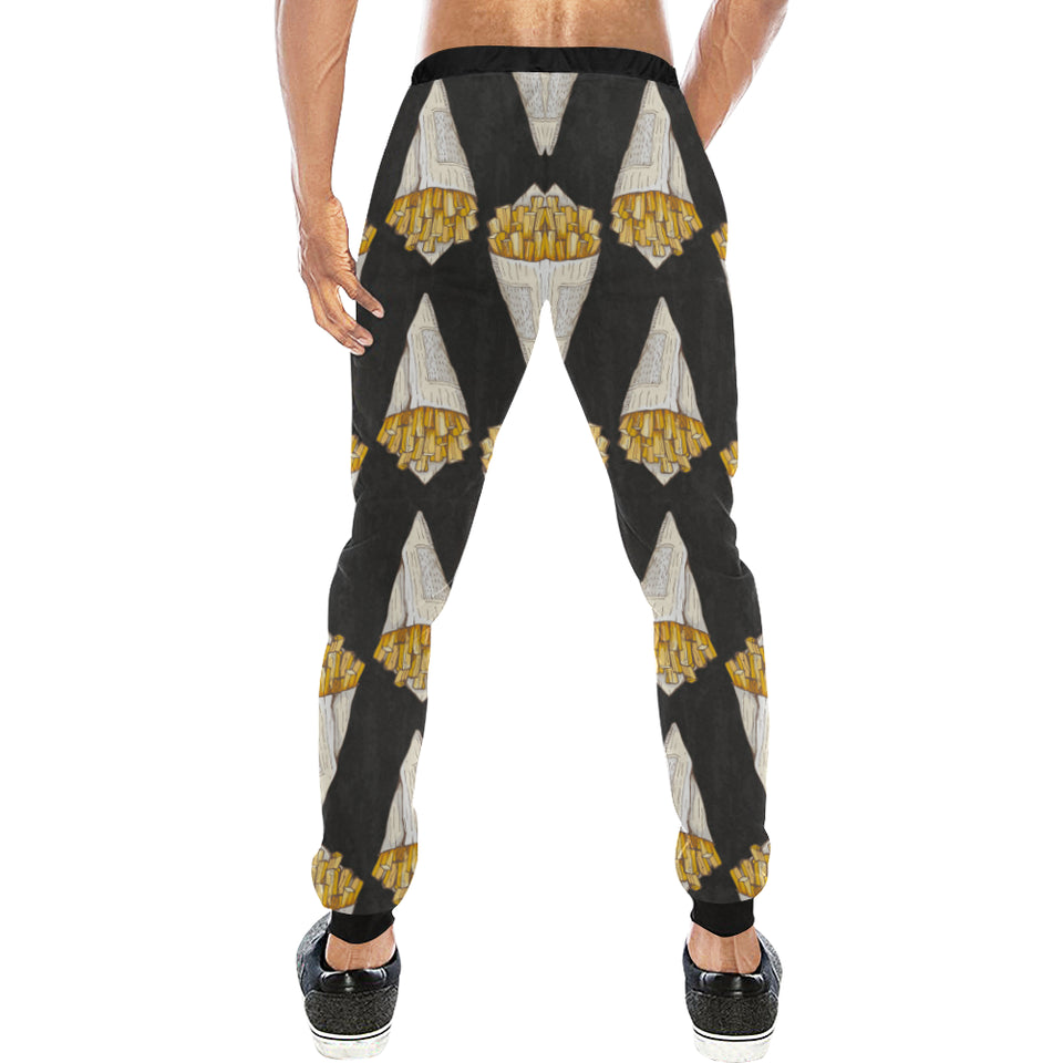 French fries dark background Unisex Casual Sweatpants