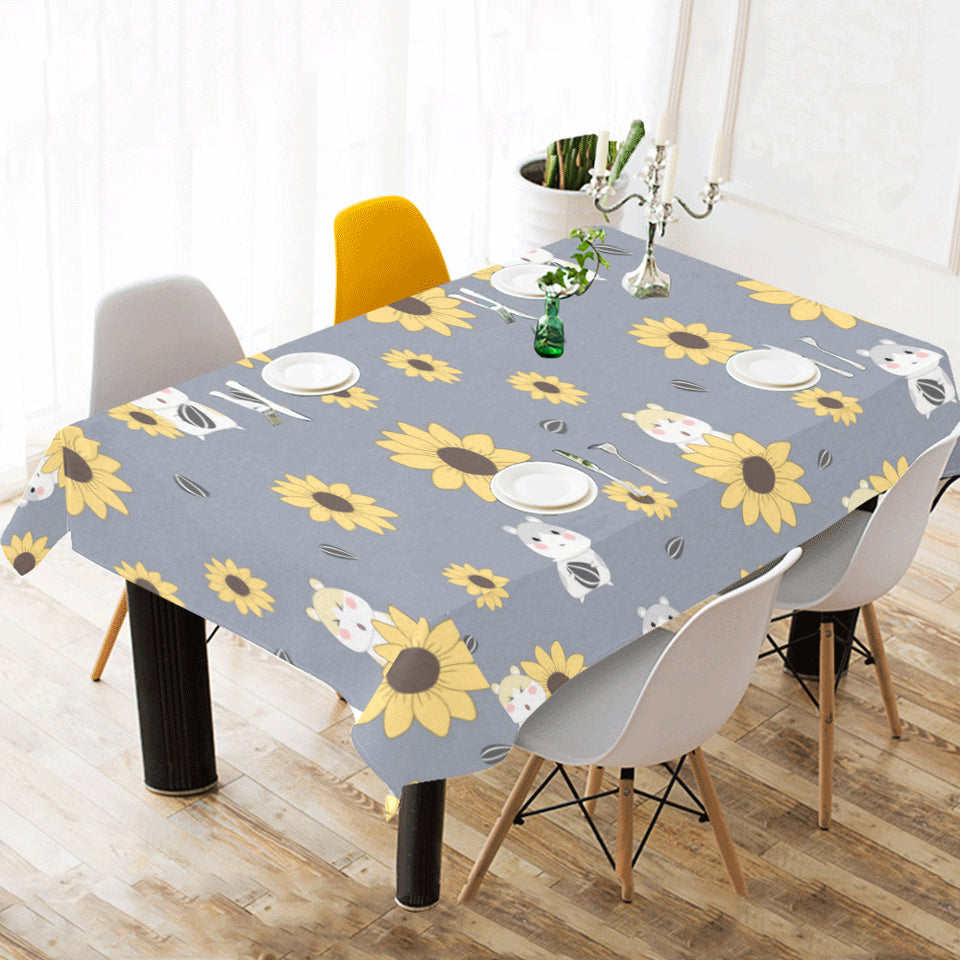 Cute hamster sunflower pattern background Tablecloth