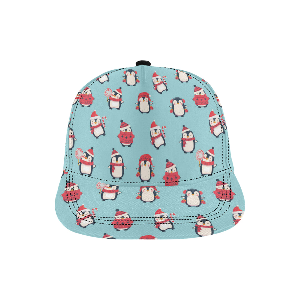 Cute penguin christmas  design pattern All Over Print Snapback Cap