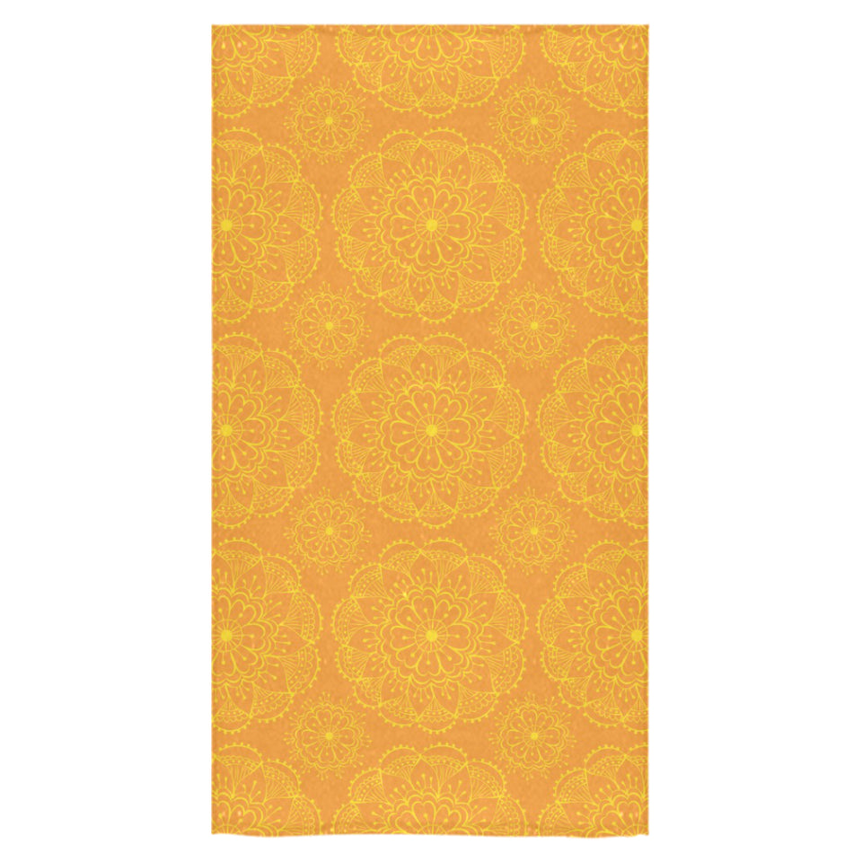 Orange traditional indian element pattern Bath Towel
