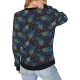 Beautiful peacock feather pattern Women's Crew Neck Sweatshirt
