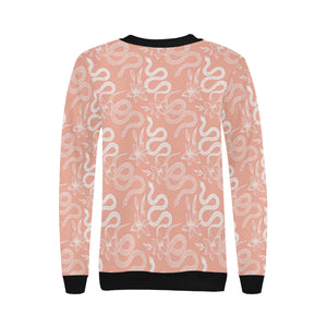 Snake lilies flower pattern Women's Crew Neck Sweatshirt