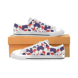 Kangaroo Australian pattern Men's Low Top Canvas Shoes White