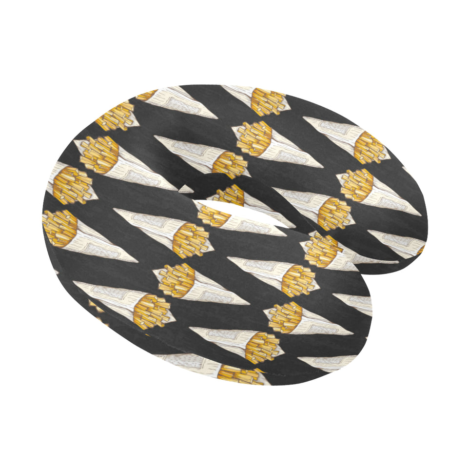 French fries dark background U-Shaped Travel Neck Pillow