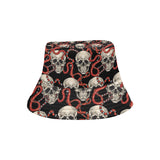 Red snake skull pattern Unisex Bucket Hat