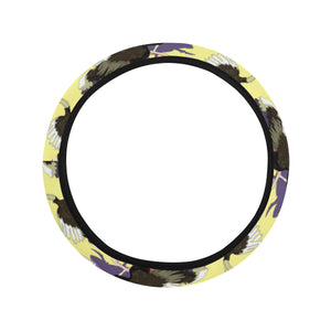 Ostrich Pattern Print Design 04 Car Steering Wheel Cover