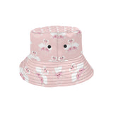 White swan and flower love pattern Unisex Bucket Hat