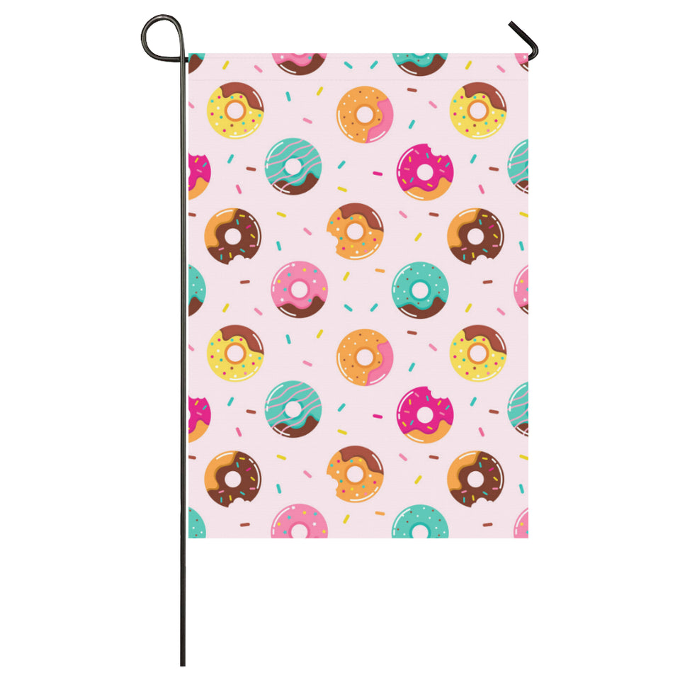 Donut pattern glaze pink background House Flag Garden Flag