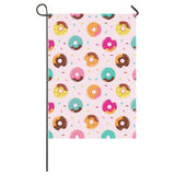 Donut pattern glaze pink background House Flag Garden Flag