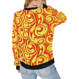 Fire flame design pattern Women's Crew Neck Sweatshirt