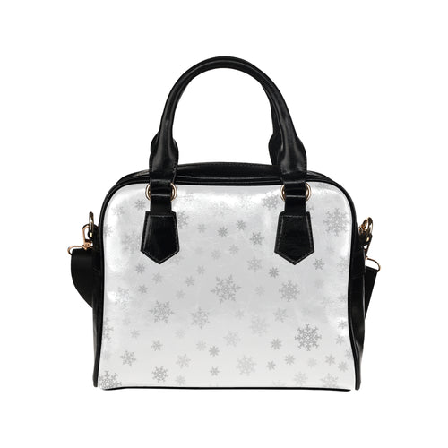 Snowflake pattern white background Shoulder Handbag