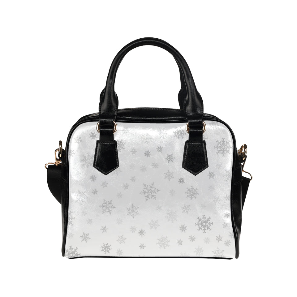 Snowflake pattern white background Shoulder Handbag