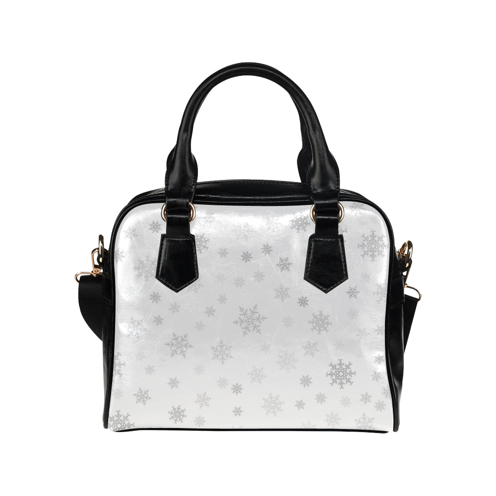 Snowflake pattern white background Shoulder Handbag