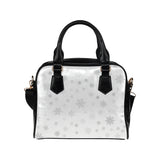 Snowflake pattern white background Shoulder Handbag