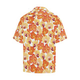 Orange yellow orchid flower pattern background Men's All Over Print Hawaiian Shirt