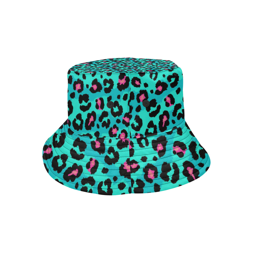 Green leopard skin print pattern Unisex Bucket Hat