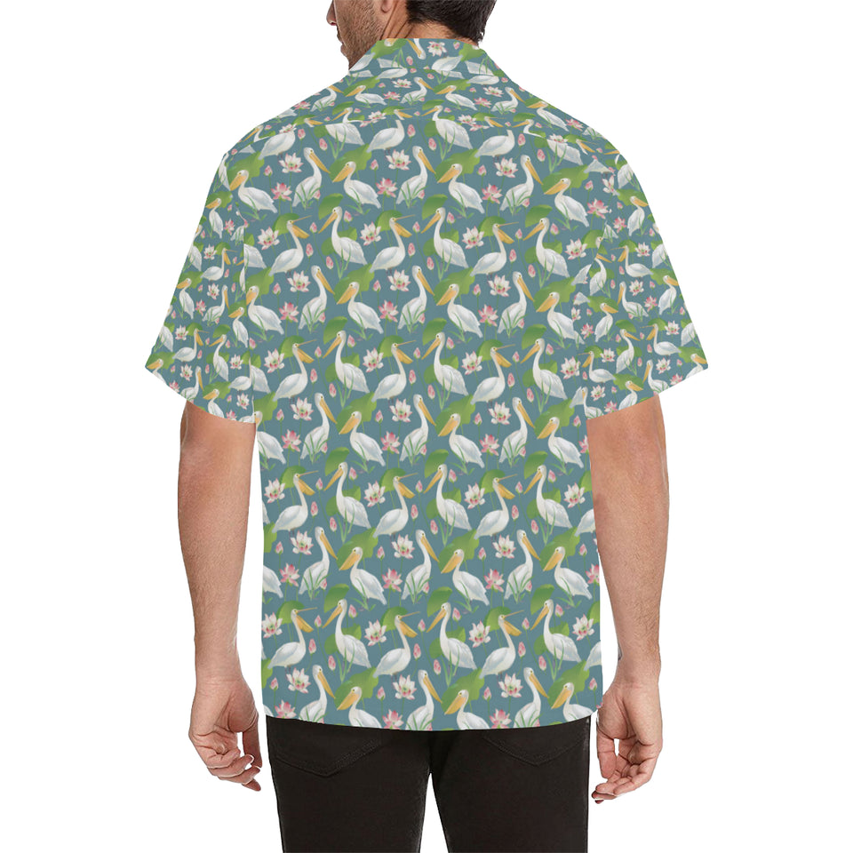 Pelican Pattern Print Design 04 Men's All Over Print Hawaiian Shirt (Model T58)