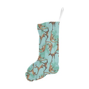 Monkey Palm tree background Christmas Stocking