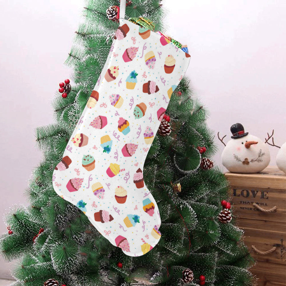 Cake cupcake design pattern Christmas Stocking
