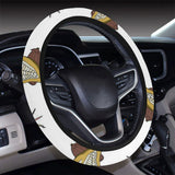 Color hand drawn cacao pattern Car Steering Wheel Cover
