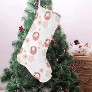 Daruma japanese wooden doll cherry blossom flower Christmas Stocking
