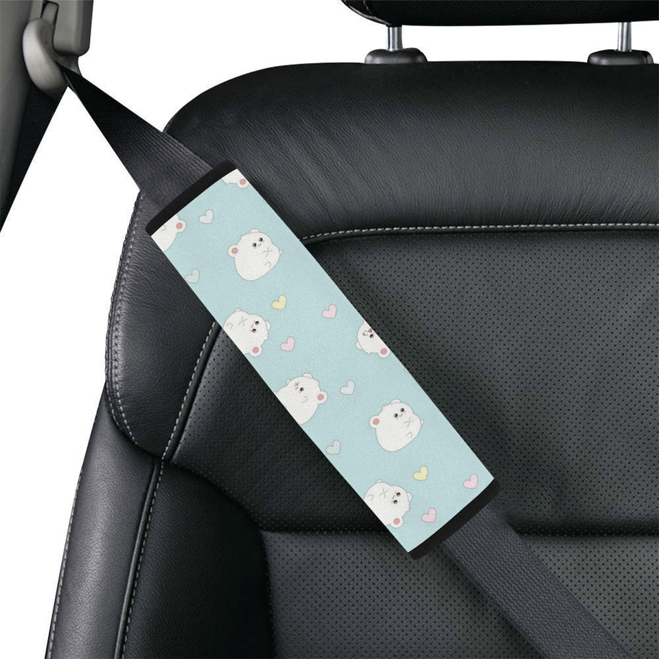 White cute hamsters heart pattern Car Seat Belt Cover
