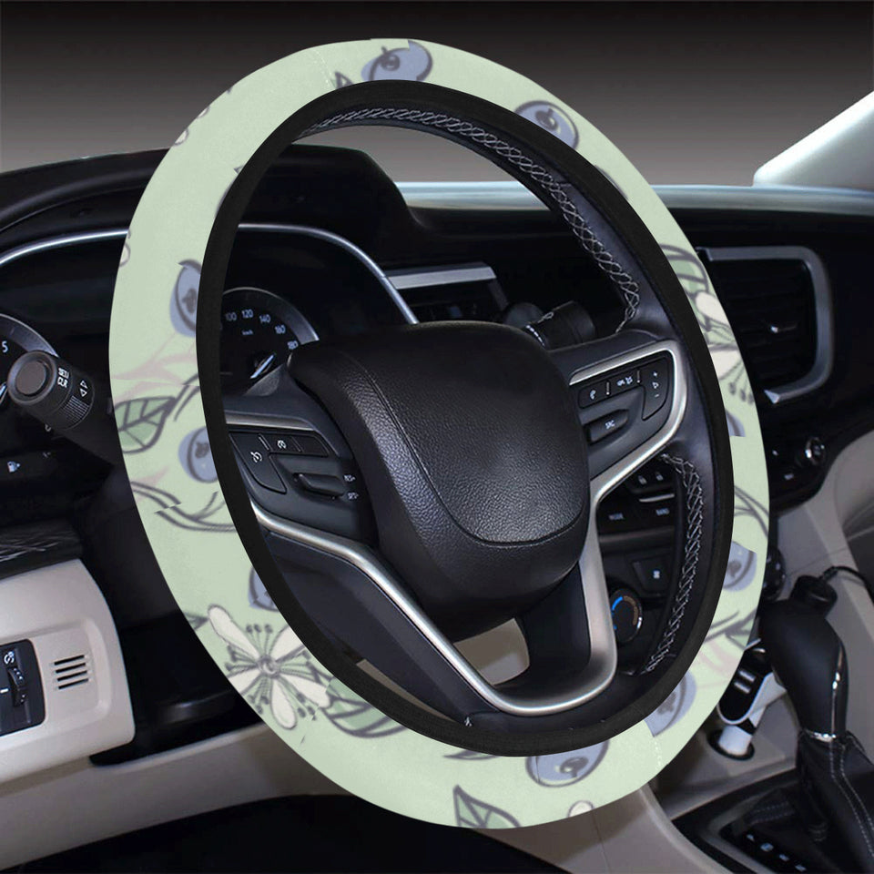 hand drawn blueberry pattern Car Steering Wheel Cover