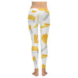 French fries white paper box pattern Women's Legging Fulfilled In US
