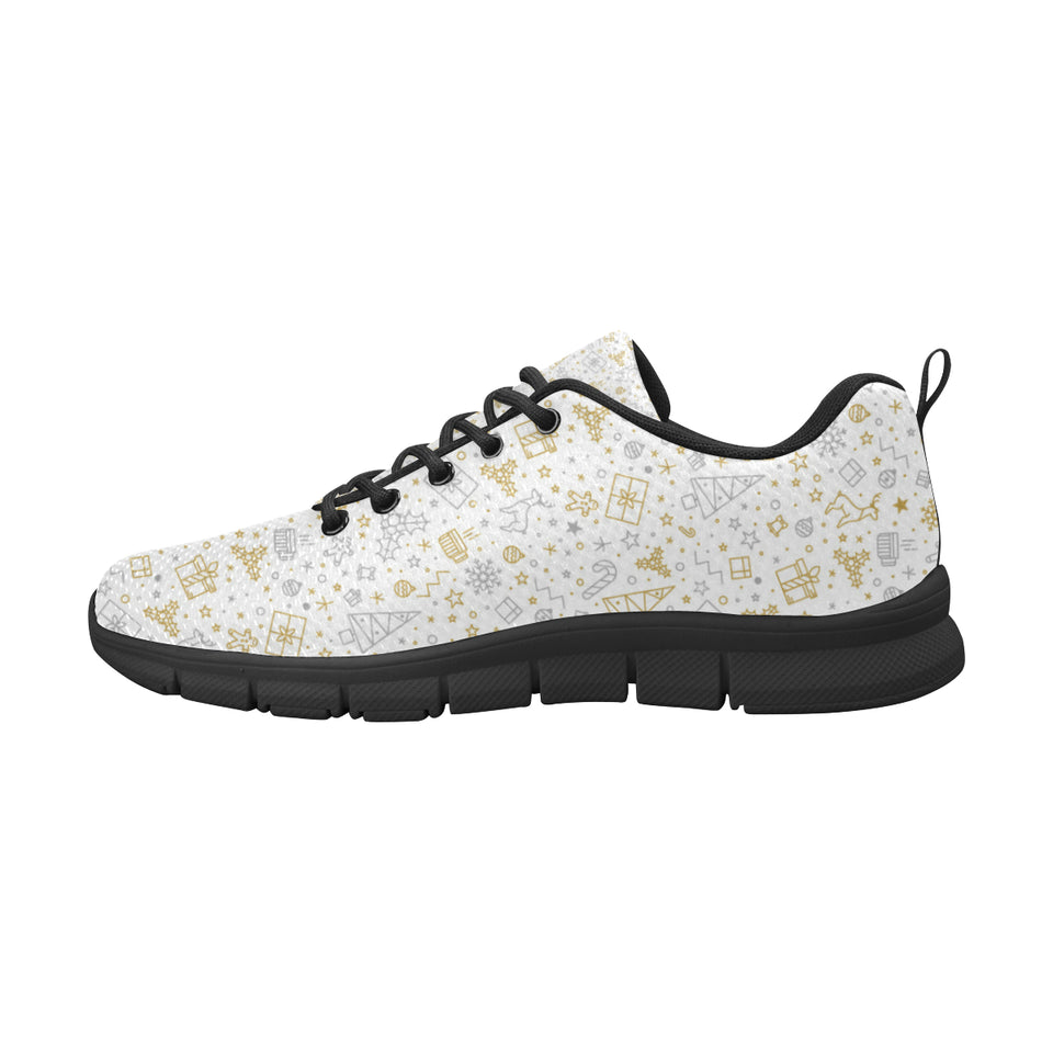 Christmas tree Christmas element Silver gold patte Men's Sneaker Shoes