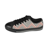 zigzag chevron striped pattern Men's Low Top Canvas Shoes Black