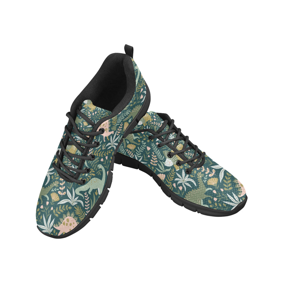dinosaurs tropical leaves flower pattern Men's Sneaker Shoes