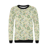 Hand drawn sea turtle fish pattern Women's Crew Neck Sweatshirt