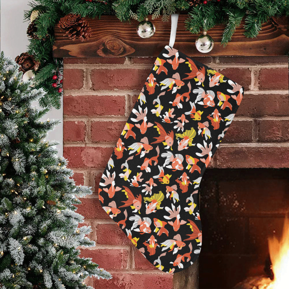 Goldfish Pattern Print Design 03 Christmas Stocking