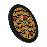 Kangaroo Australian aboriginal art pattern Elegant Black Wall Clock