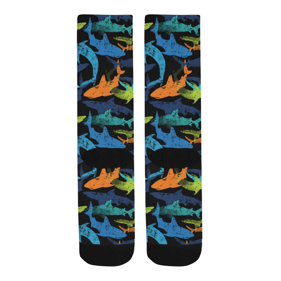 Colorful shark Crew Socks