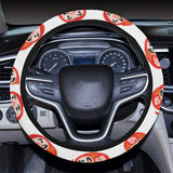 Daruma japanese wooden doll pattern Car Steering Wheel Cover