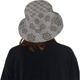 nautical wood steering wheel pattern Unisex Bucket Hat