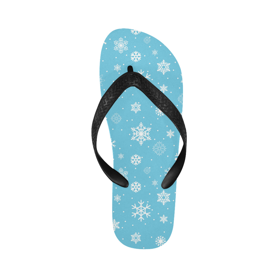 Snowflake pattern blue background Unisex Flip Flops
