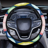 Colorful clock background Car Steering Wheel Cover