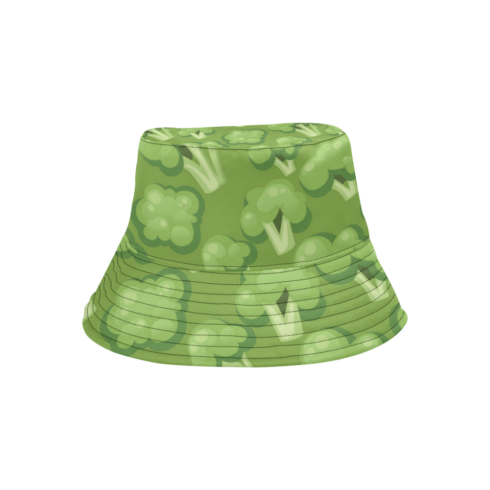 Broccoli pattern green background Unisex Bucket Hat