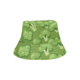 Broccoli pattern green background Unisex Bucket Hat