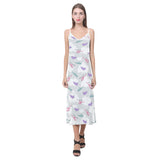 Helicopter plane pattern V-Neck Open Fork Long Dress
