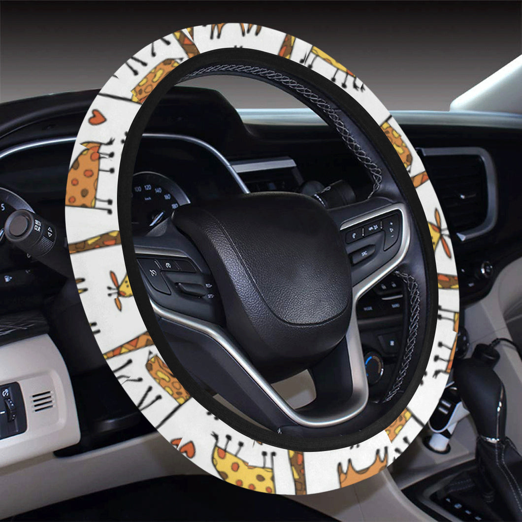 Giraffe Pattern Print Design 04 Car Steering Wheel Cover