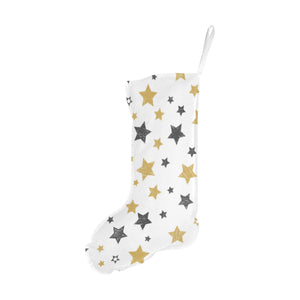 hand drawn gold black star pattern Christmas Stocking
