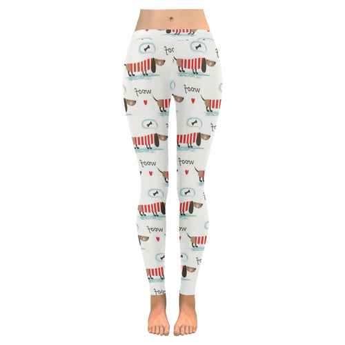 Cute dachshund bone pattern Women's Legging Fulfilled In US